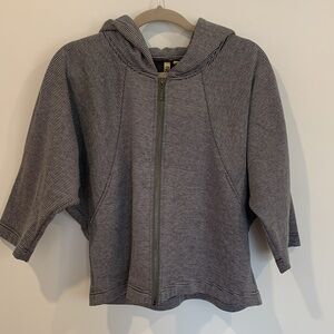 Women’s 209 Zip-up Blue Striped Hooded Sweatshirt - Size Small